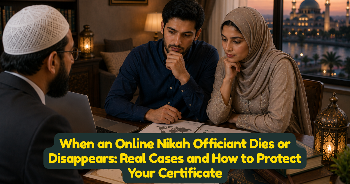 When an Online Nikah Officiant Dies or Disappears: Real Cases and How to Protect Your Certificate