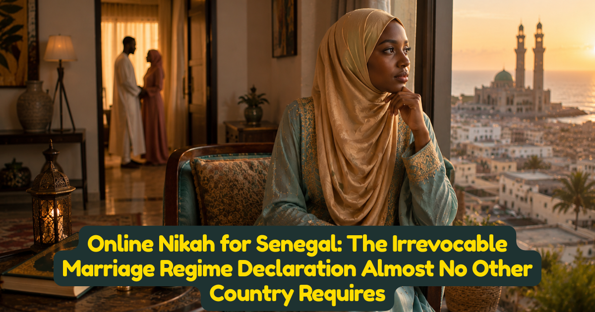 Online Nikah for Senegal: The Irrevocable Marriage Regime Declaration Almost No Other Country Requires