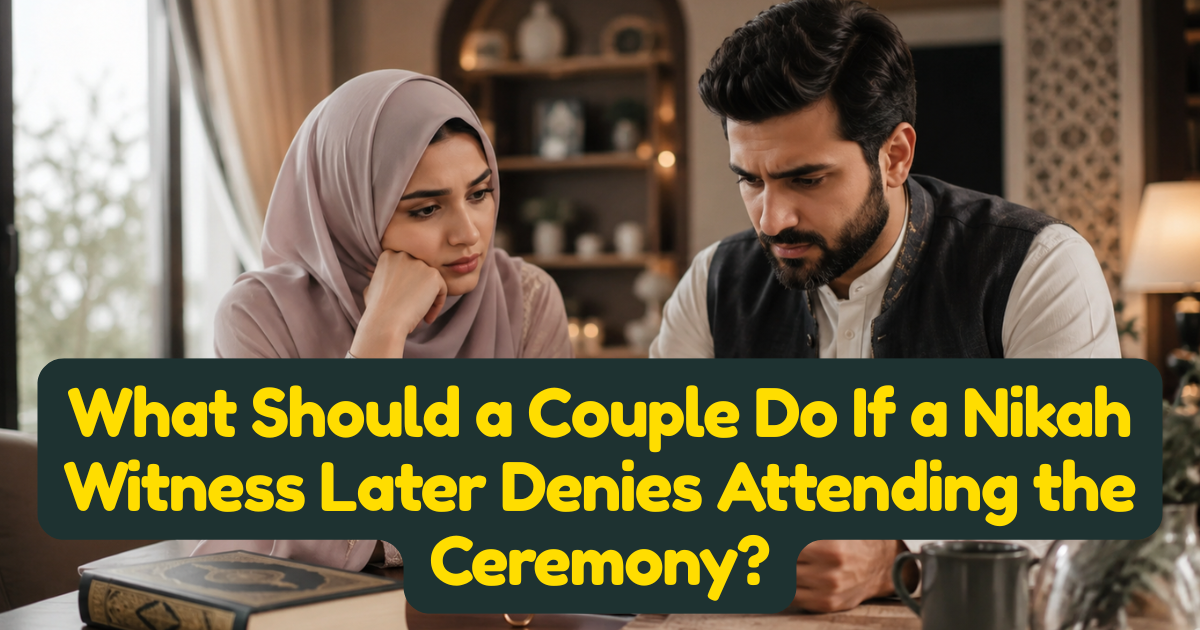 What Should a Couple Do If a Nikah Witness Later Denies Attending the Ceremony?