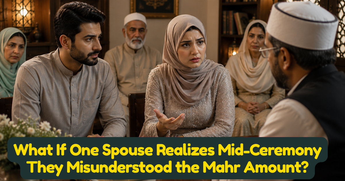 What If One Spouse Realizes Mid-Ceremony They Misunderstood the Mahr Amount?