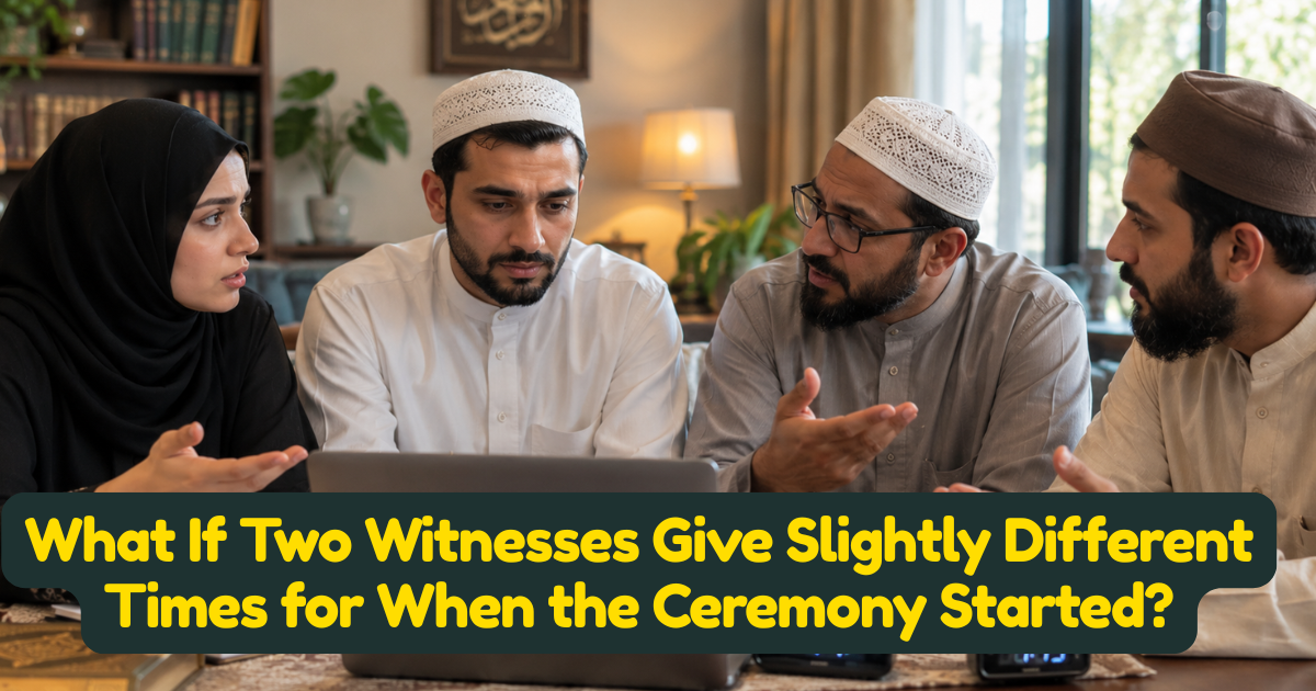 What If Two Witnesses Give Slightly Different Times for When the Ceremony Started?