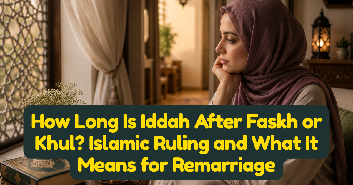 How Long Is Iddah After Faskh or Khul? Islamic Ruling and What It Means for Remarriage