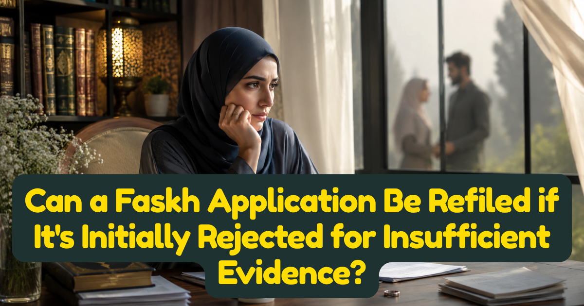 Can a Faskh Application Be Refiled if Its Initially Rejected for Insufficient Evidence?