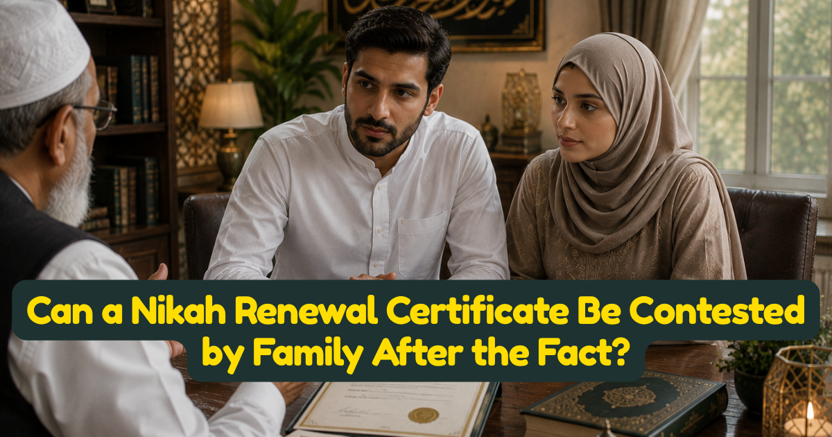 Can a Nikah Renewal Certificate Be Contested by Family After the Fact?