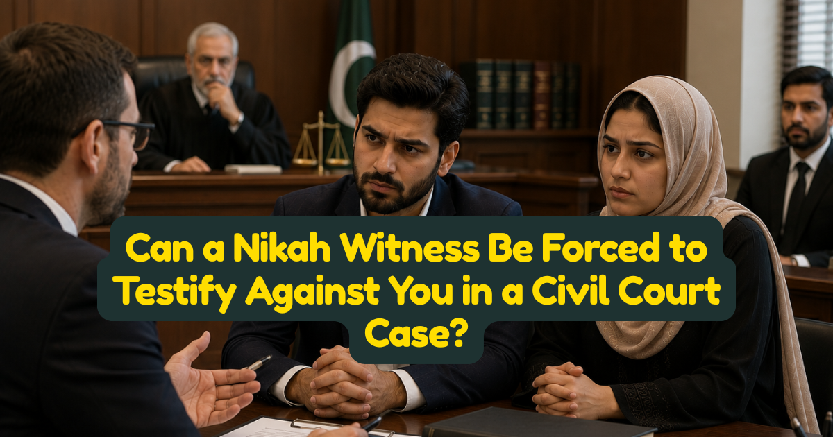 Can a Nikah Witness Be Forced to Testify Against You in a Civil Court Case?