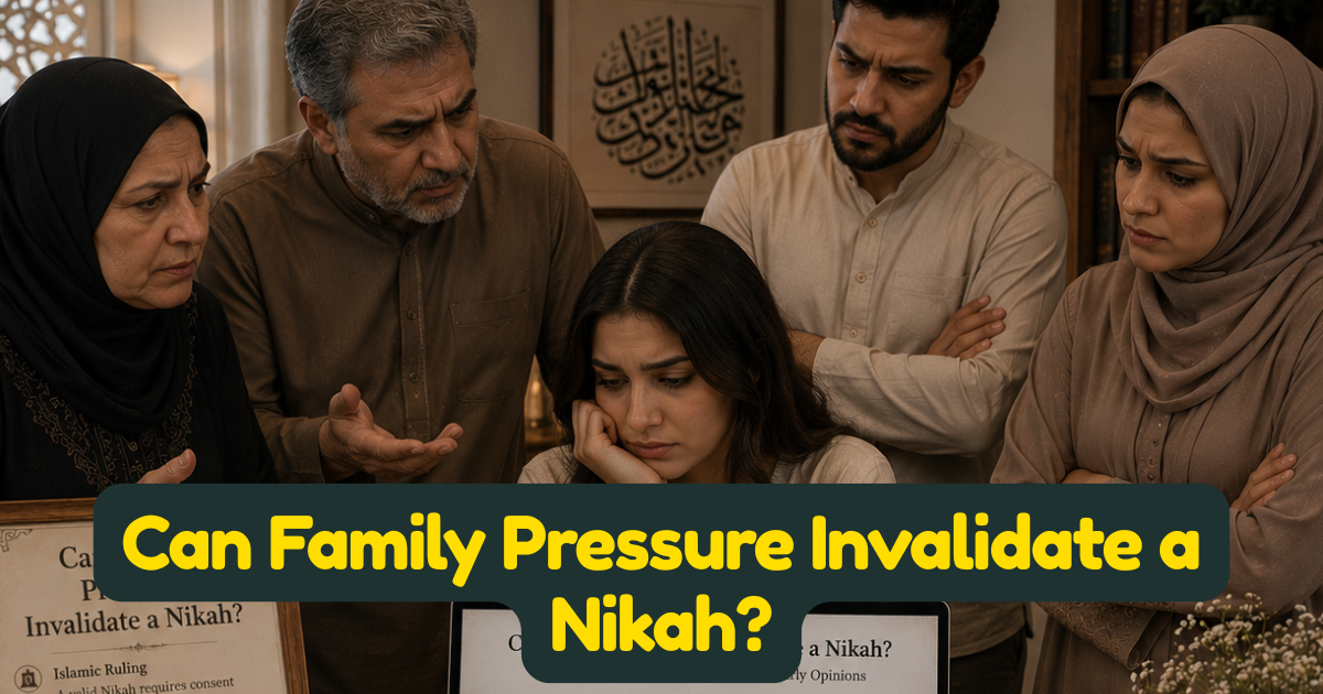 Can Family Pressure Invalidate a Nikah? Consent, Coercion, and Islamic Marriage Law Explained