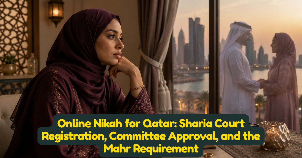 Online Nikah for Qatar: Sharia Court Registration, Committee Approval, and the Mahr Requirement