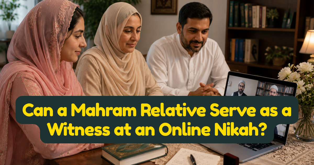 Can a Mahram Relative Serve as a Witness at an Online Nikah?