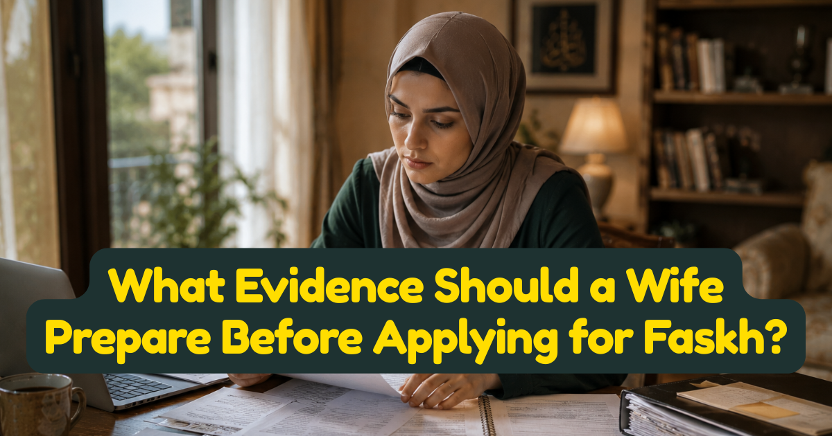 What Evidence Should a Wife Prepare Before Applying for Faskh?