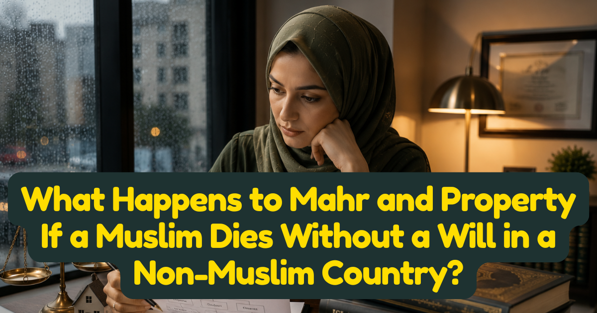 What Happens to Mahr and Property If a Muslim Dies Without a Will in a Non-Muslim Country?