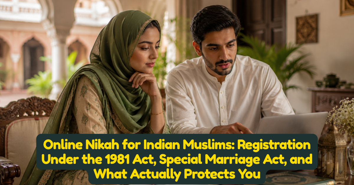 Online Nikah for Indian Muslims: Registration Under the 1981 Act, Special Marriage Act, and What Actually Protects You