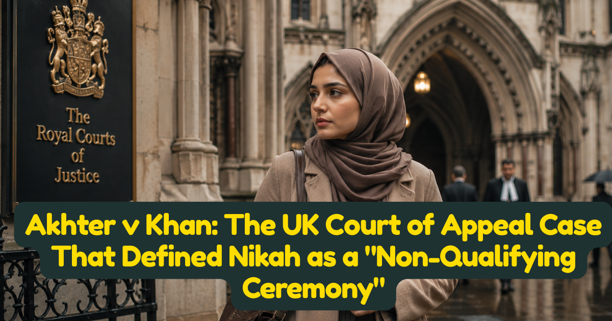 Akhter v Khan: The UK Court of Appeal Case That Defined Nikah as a "Non-Qualifying Ceremony"