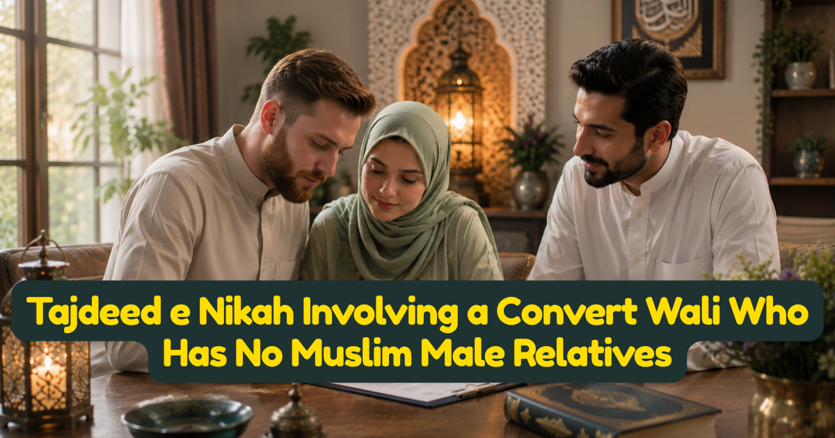 Tajdeed e Nikah Involving a Convert Wali Who Has No Muslim Male Relatives