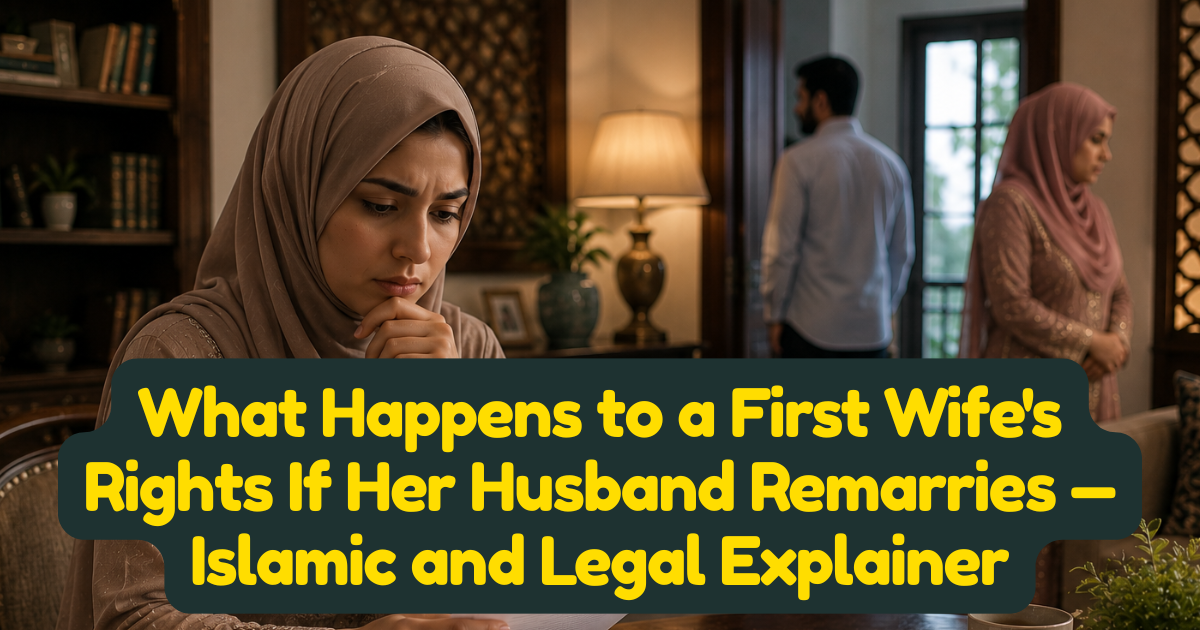 What Happens to a First Wife's Rights If Her Husband Remarries — Islamic and Legal Explainer