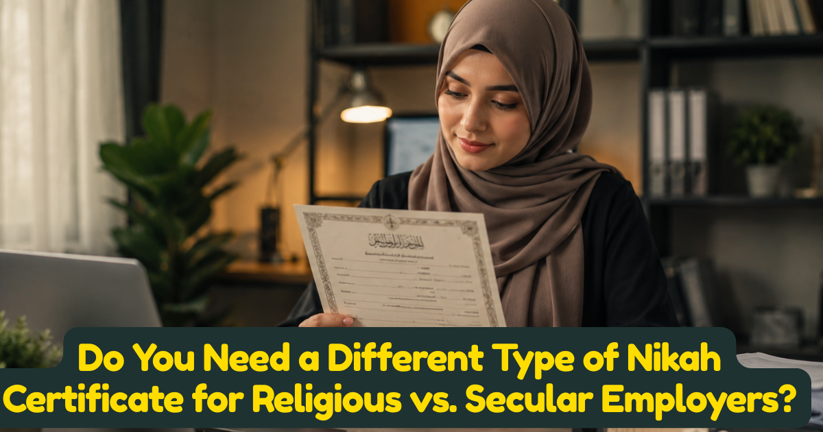 Do You Need a Different Type of Nikah Certificate for Religious vs. Secular Employers?