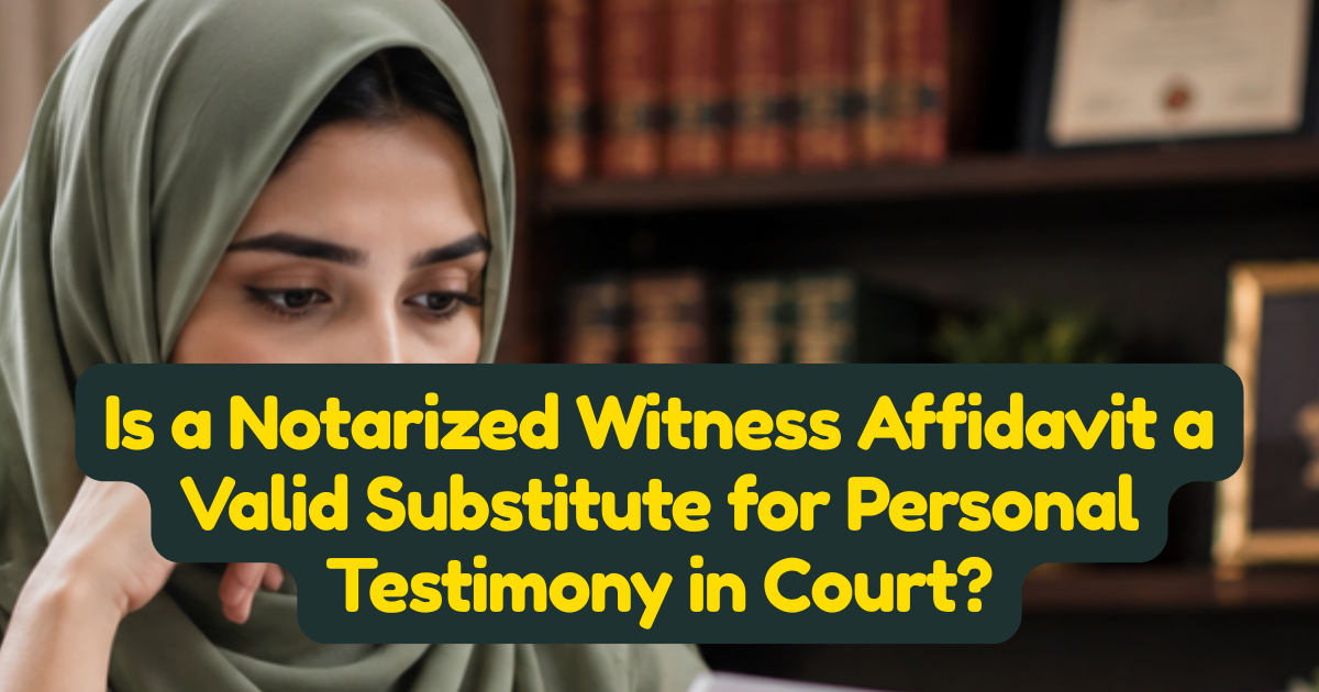 Is a Notarized Witness Affidavit a Valid Substitute for Personal Testimony in Court?