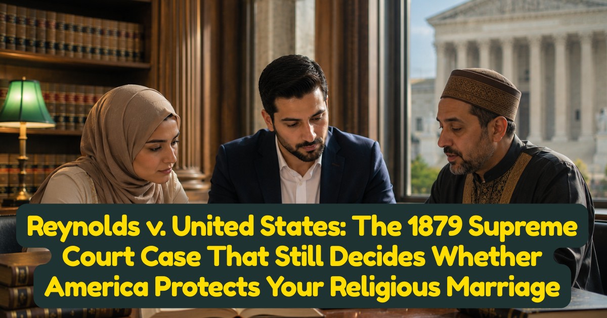 Reynolds v. United States: The 1879 Supreme Court Case That Still Decides Whether America Protects Your Religious Marriage