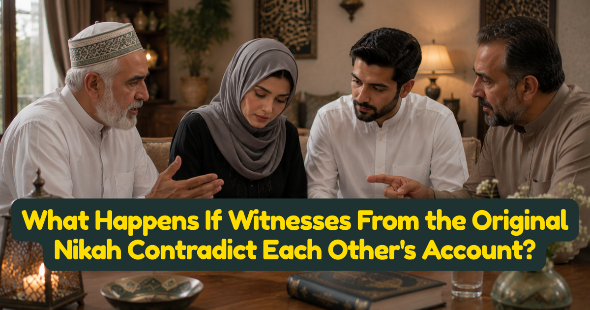 What Happens If Witnesses From the Original Nikah Contradict Each Others Account?