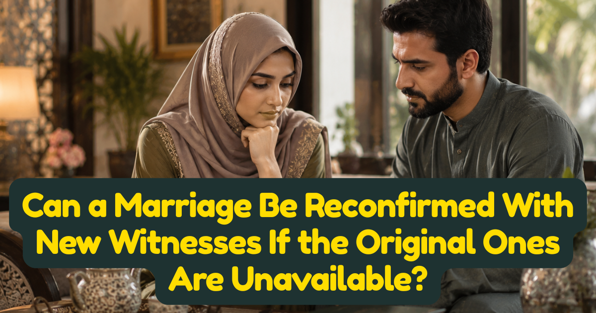 Can a Marriage Be Reconfirmed With New Witnesses If the Original Ones Are Unavailable?