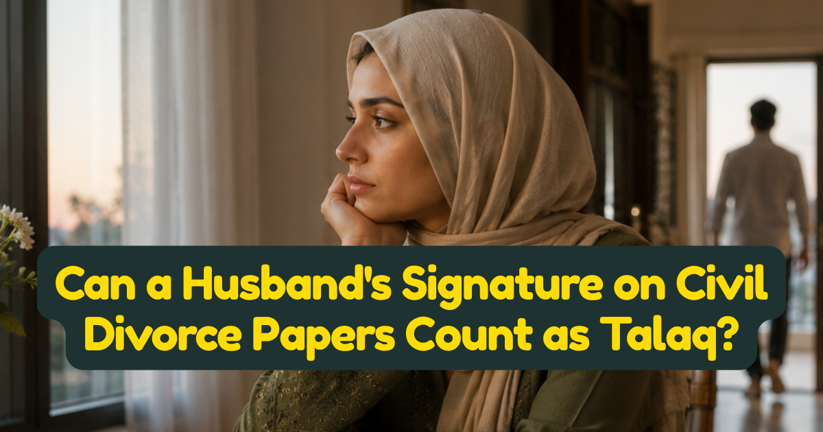 Can a Husband Signature on Civil Divorce Papers Count as Talaq?