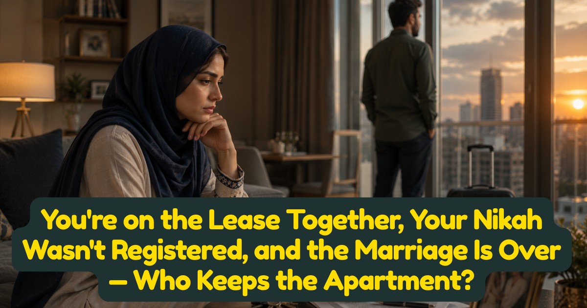 Youre on the Lease Together, Your Nikah Wasnt Registered, and the Marriage Is Over — Who Keeps the Apartment?