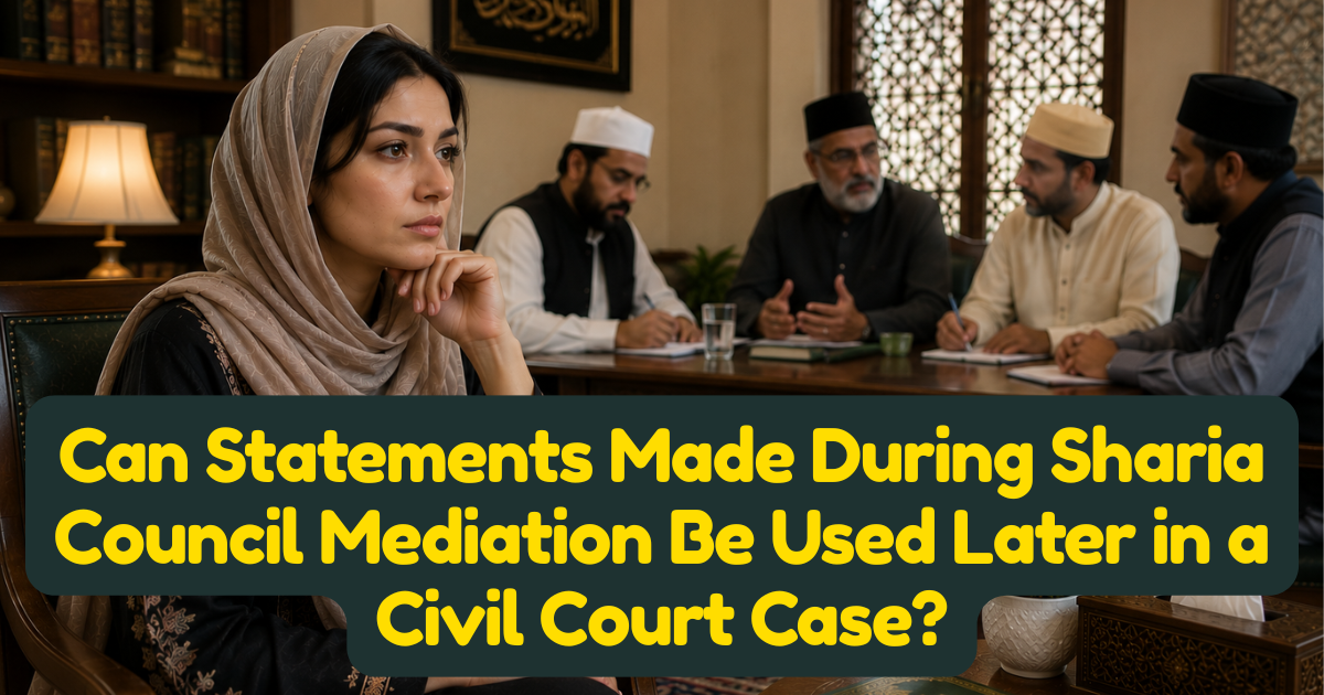 Can Statements Made During Sharia Council Mediation Be Used Later in a Civil Court Case?