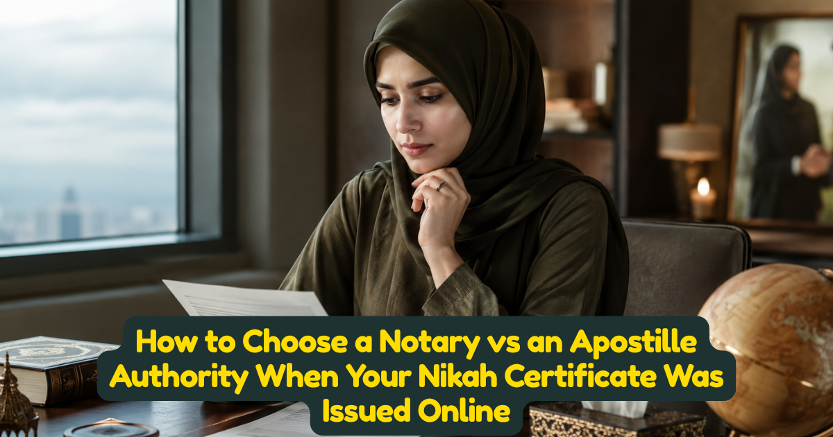 How to Choose a Notary vs an Apostille Authority When Your Nikah Certificate Was Issued Online