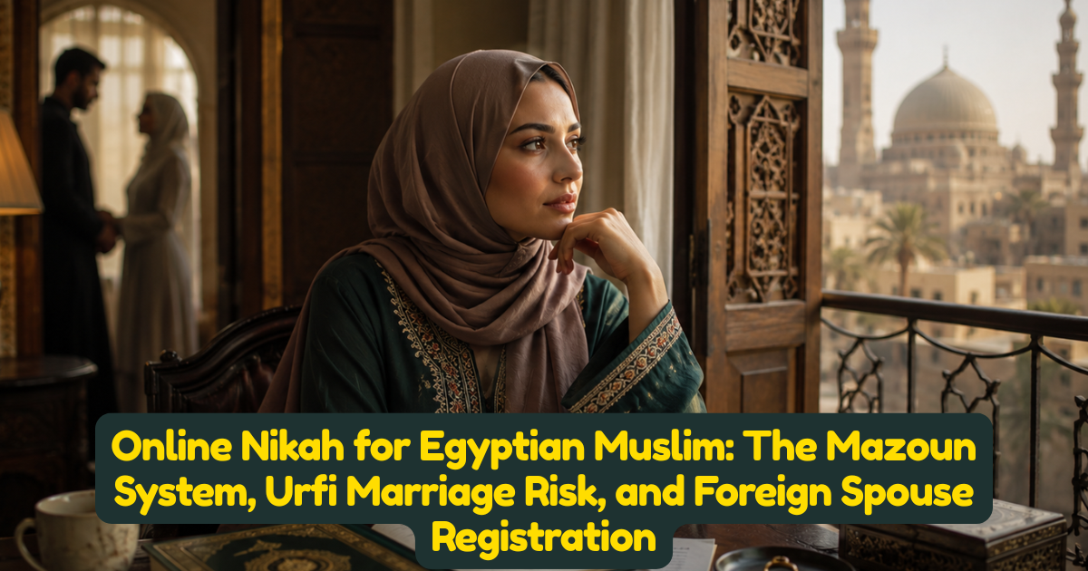 Online Nikah for Egyptian Muslim: The Mazoun System, Urfi Marriage Risk, and Foreign Spouse Registration