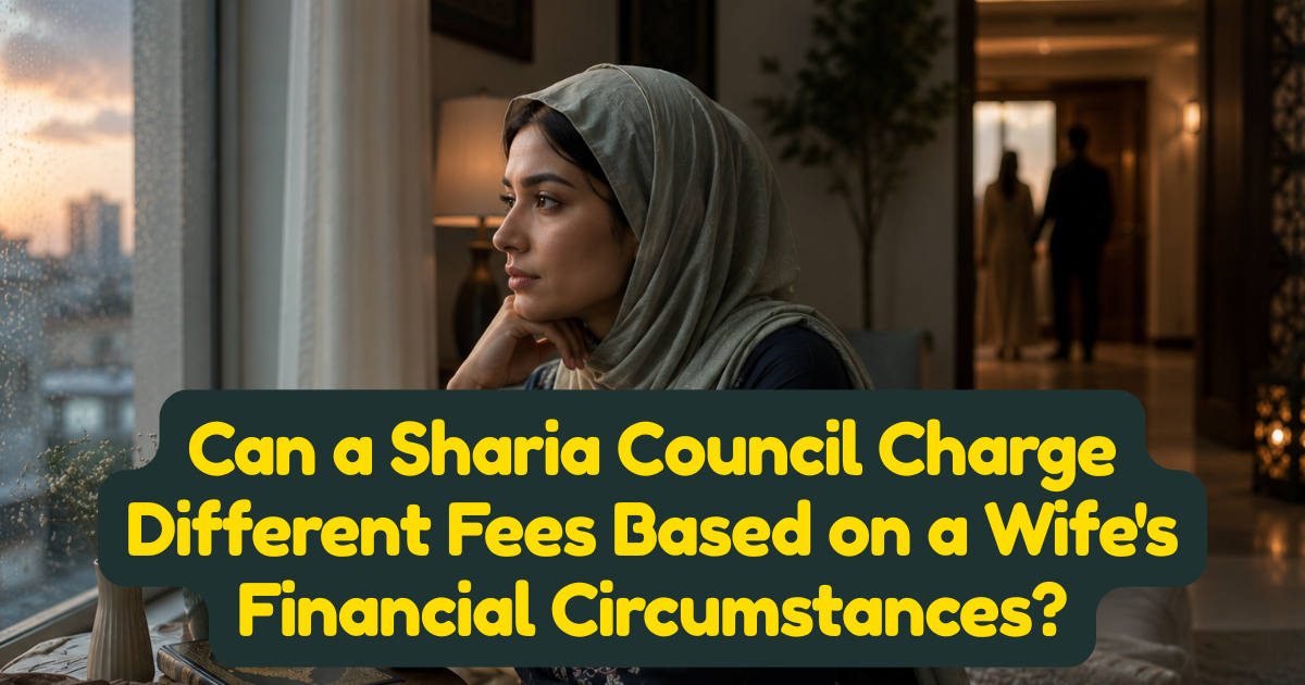 Can a Sharia Council Charge Different Fees Based on a Wife Financial Circumstances?