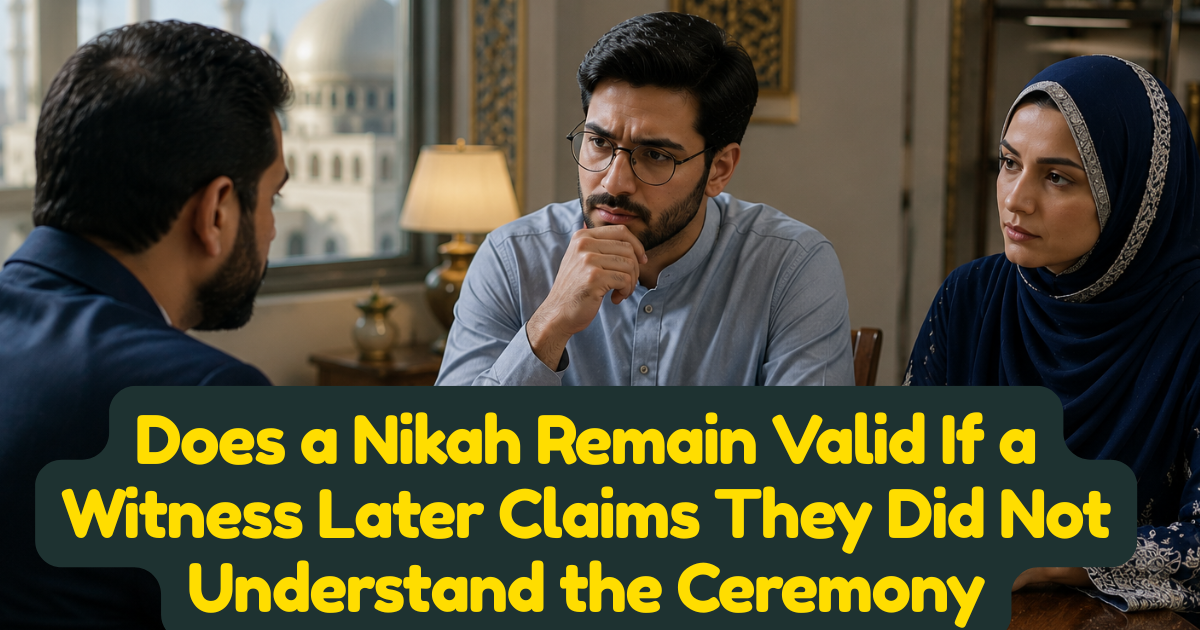 Does a Nikah Remain Valid If a Witness Later Claims They Did Not Understand the Ceremony