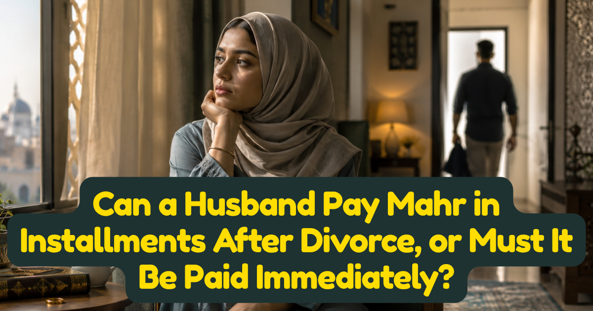 Can a Husband Pay Mahr in Installments After Divorce, or Must It Be Paid Immediately?