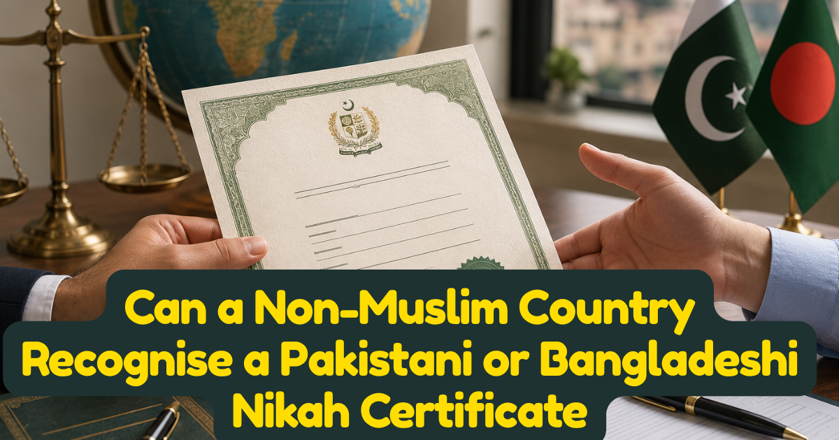 Can a Non-Muslim Country Recognise a Pakistani or Bangladeshi Nikah Certificate — Legal Analysis for Couples