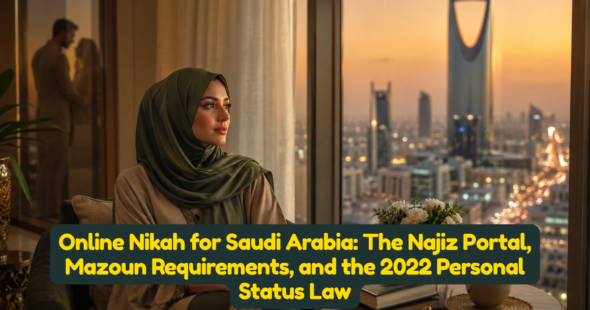 Online Nikah for Saudi Arabia: The Najiz Portal, Mazoun Requirements, and the 2022 Personal Status Law