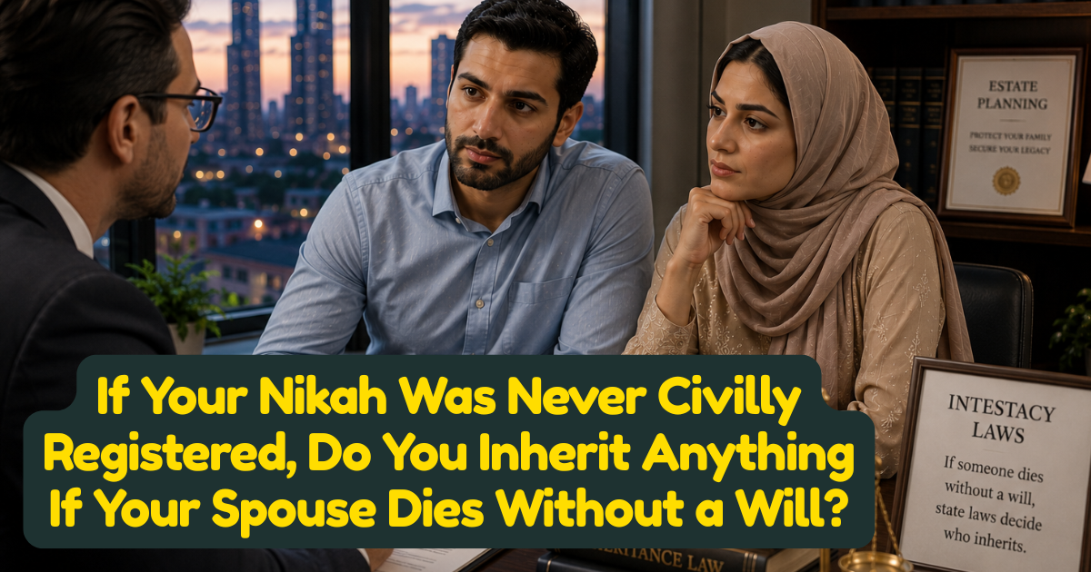 If Your Nikah Was Never Civilly Registered, Do You Inherit Anything If Your Spouse Dies Without a Will?