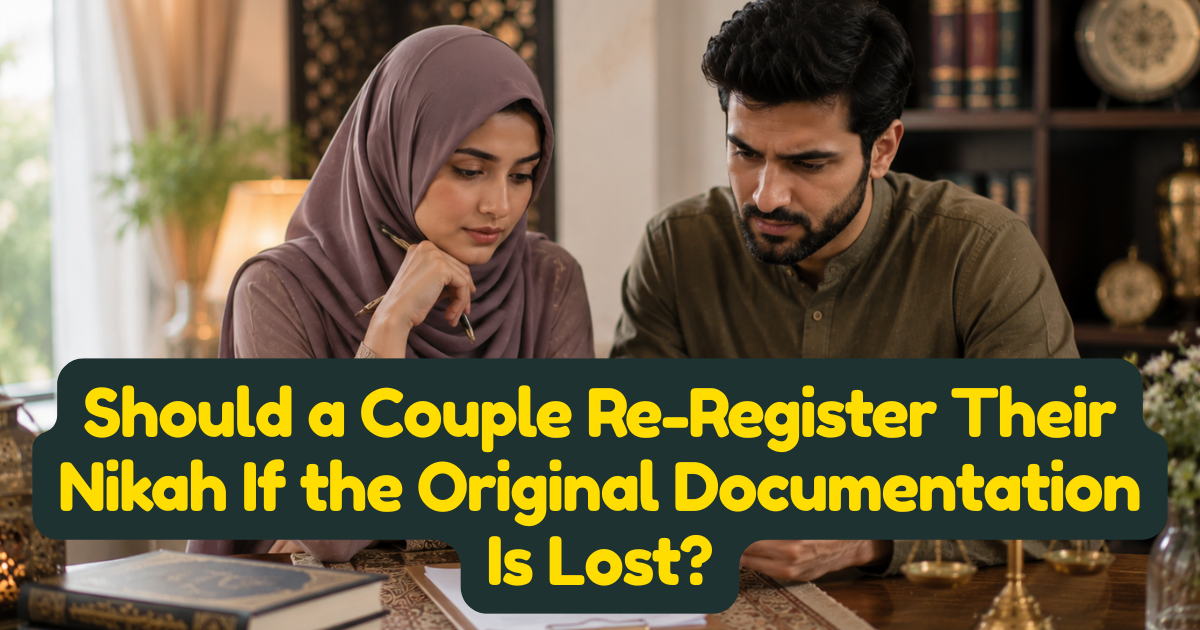 Should a Couple Re-Register Their Nikah If the Original Documentation Is Lost?