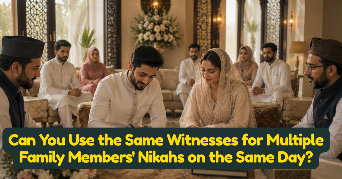 Can You Use the Same Witnesses for Multiple Family Members nikahs on the Same Day?