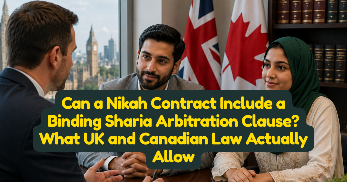 Can a Nikah Contract Include a Binding Sharia Arbitration Clause? What UK and Canadian Law Actually Allow