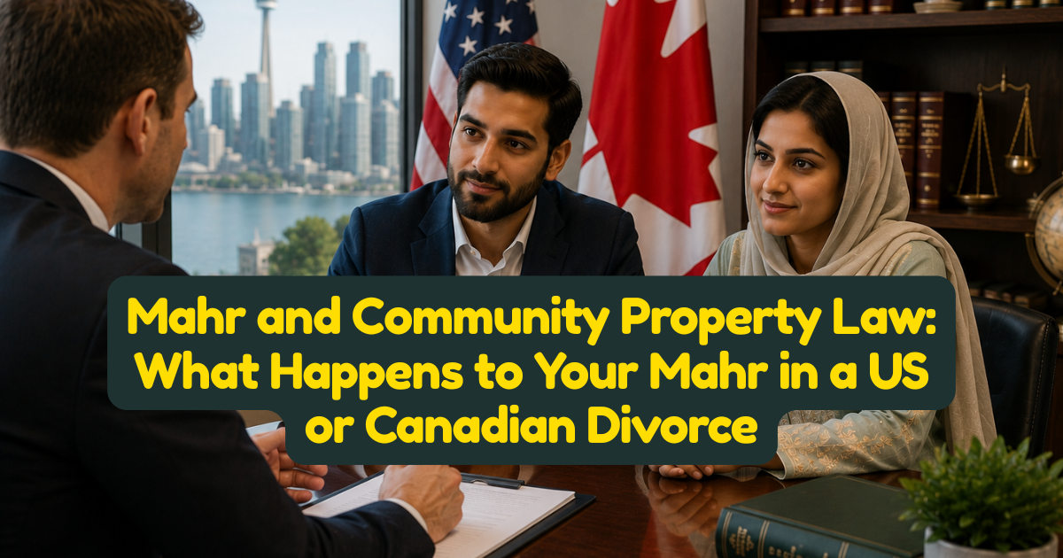 Mahr and Community Property Law: What Happens to Your Mahr in a US or Canadian Divorce