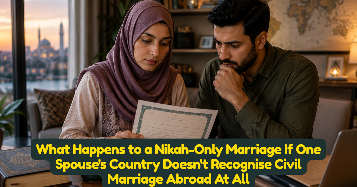 What Happens to a Nikah-Only Marriage If One Spouse Country Doesnot Recognise Civil Marriage Abroad At All