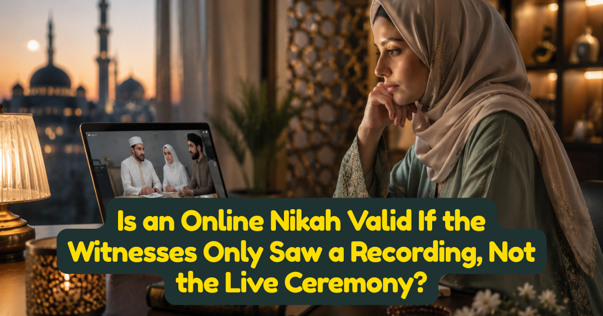 Is an Online Nikah Valid If the Witnesses Only Saw a Recording, Not the Live Ceremony?