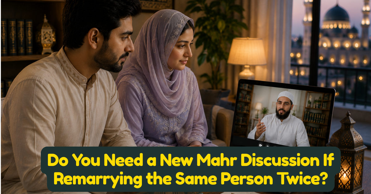 Do You Need a New Mahr Discussion If Remarrying the Same Person Twice?
