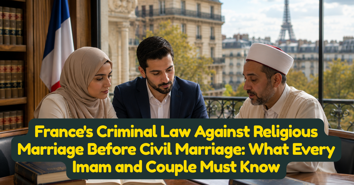 Frances Criminal Law Against Religious Marriage Before Civil Marriage: What Every Imam and Couple Must Know
