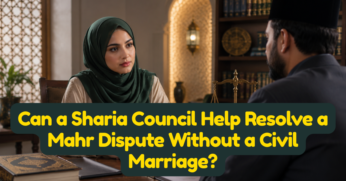 Can a Sharia Council Help Resolve a Mahr Dispute Without a Civil Marriage?