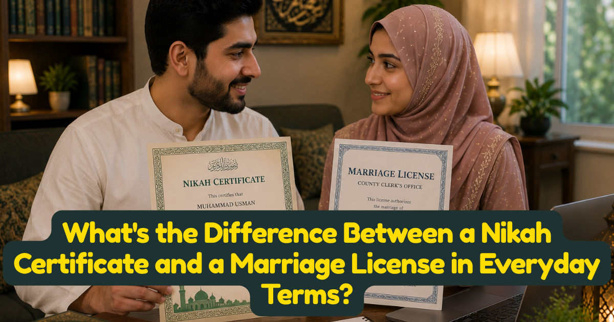 What is the Difference Between a Nikah Certificate and a Marriage License in Everyday Terms?